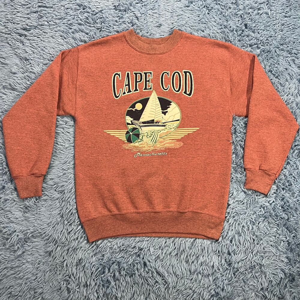 VINTAGE Cape Cod Boat Sail Crewneck Sweater Size Medium Mens Retro Outdoor 90s